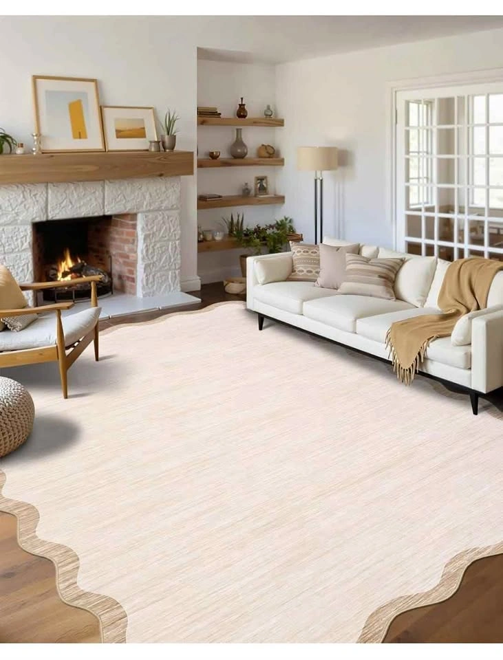 Scalloped Large Area Rug 8x10 - Machine Washable