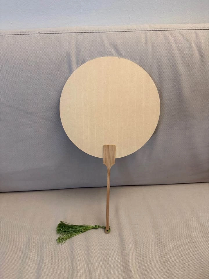Round Hand Fan w Chinese Calligraphy Art (“No Rush”) - photo 3