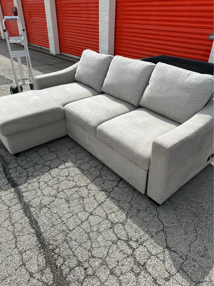 Coddle Aria Fabric Sleeper Sofa w/ Reversible Chaise & Storage ( - photo 2
