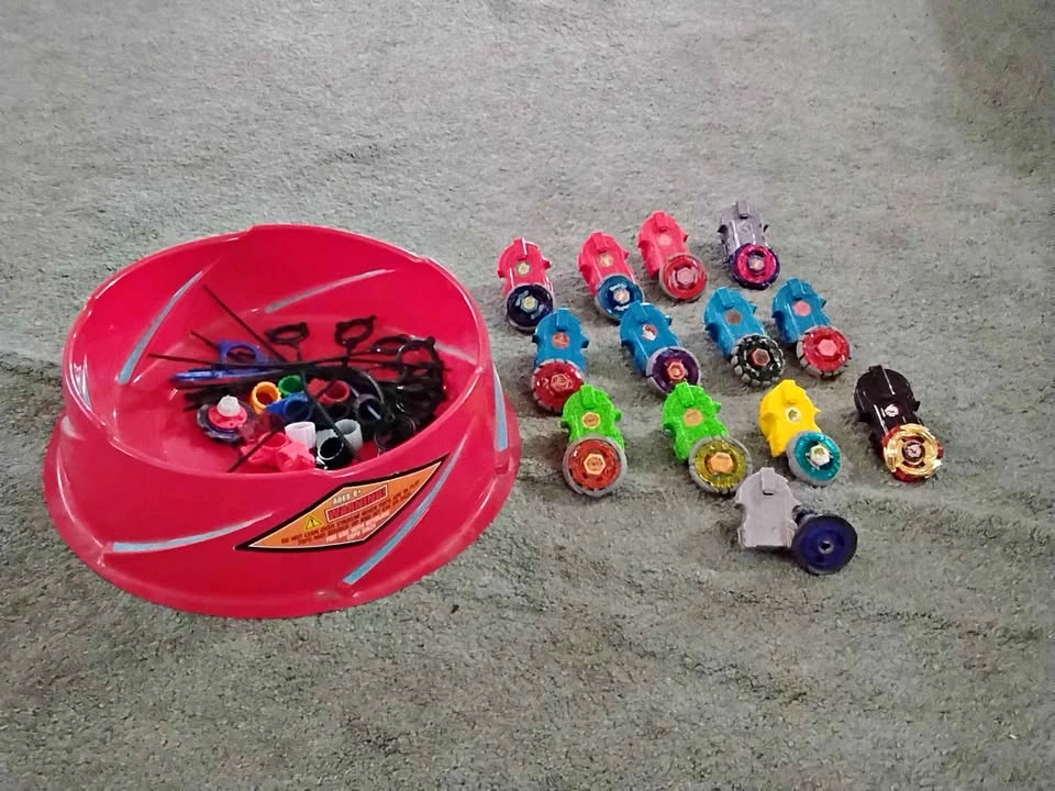 Assorted Beyblades with Super Vortex Stadium
