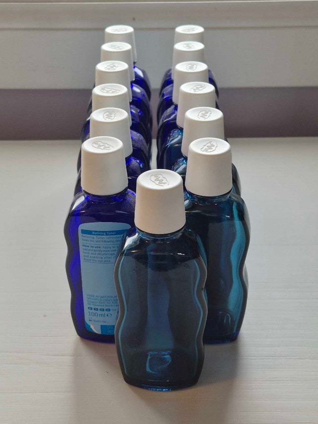 Lot of Blue glass bottles - empty