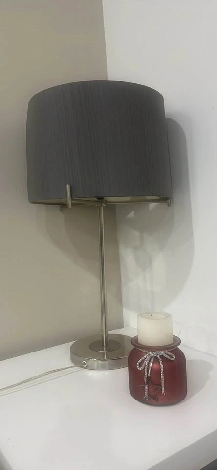Modern Table Lamp + Red Glass Candle Holder - photo 2