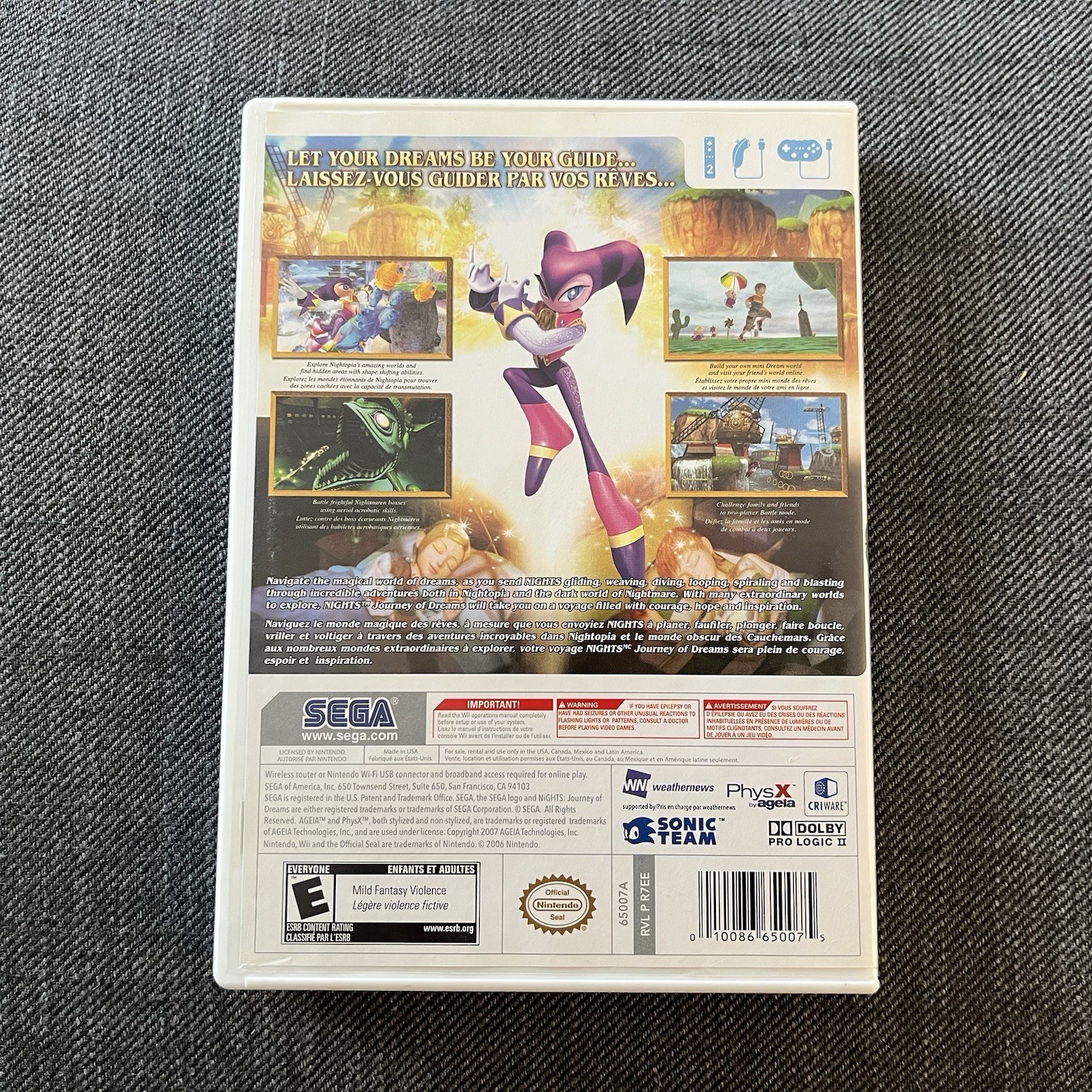 Nights Journey of Dreams Wii Used - photo 4