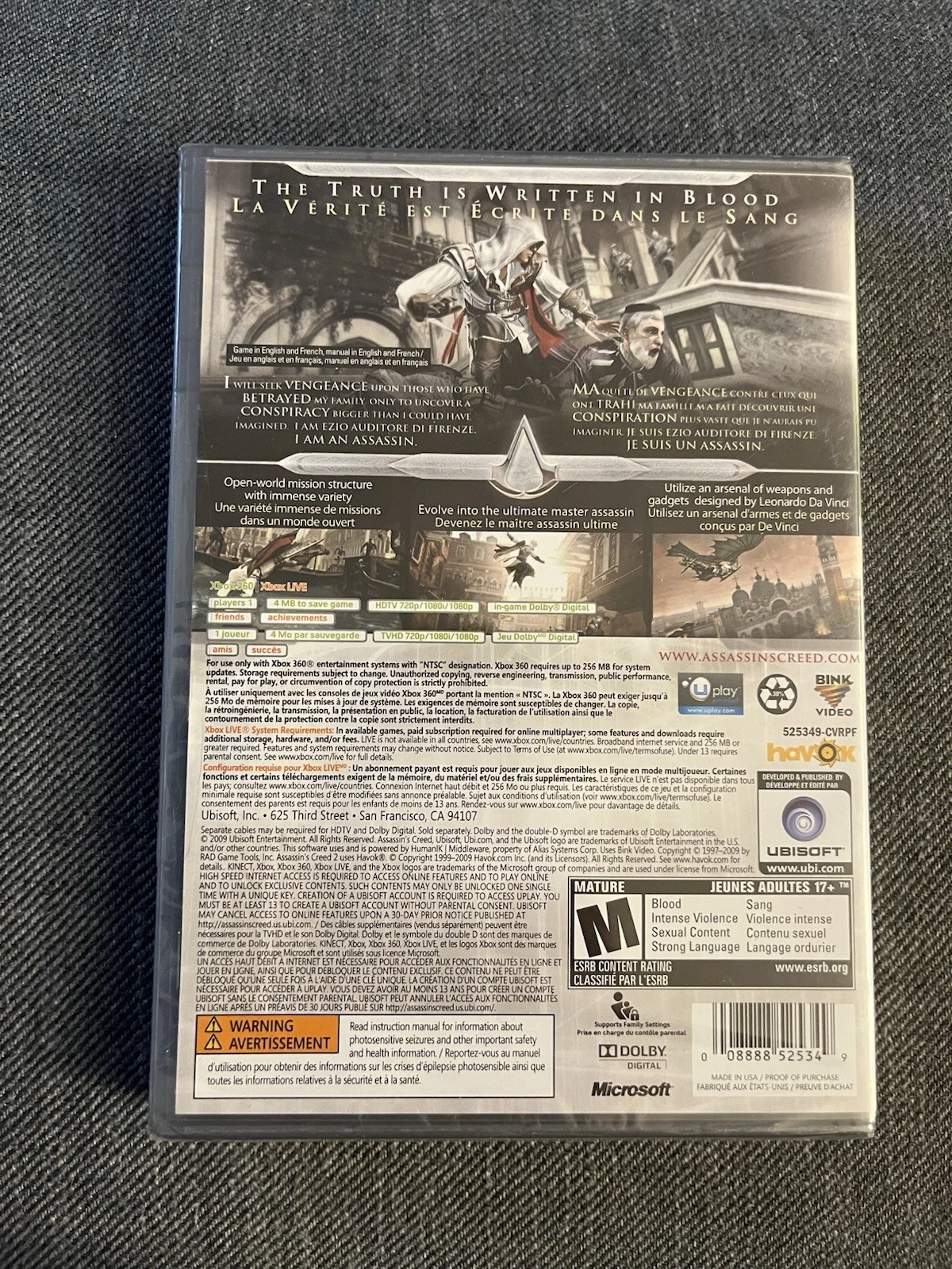 Assassin's Creed II (Platinum Hits) (XBox 360) - New/Sealed - photo 2
