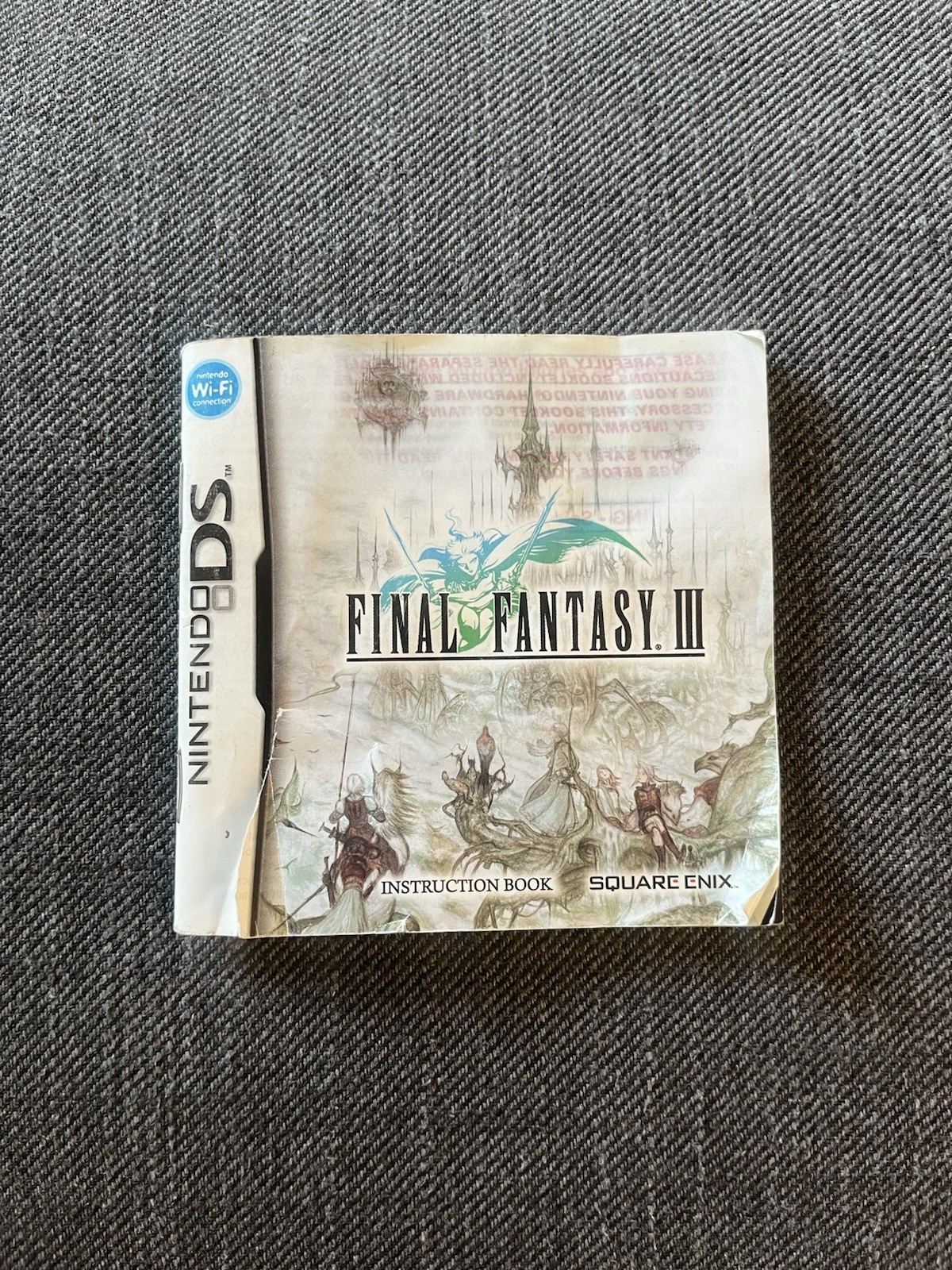 Final Fantasy III 3 Nintendo DS Instruction Book Manual ONLY