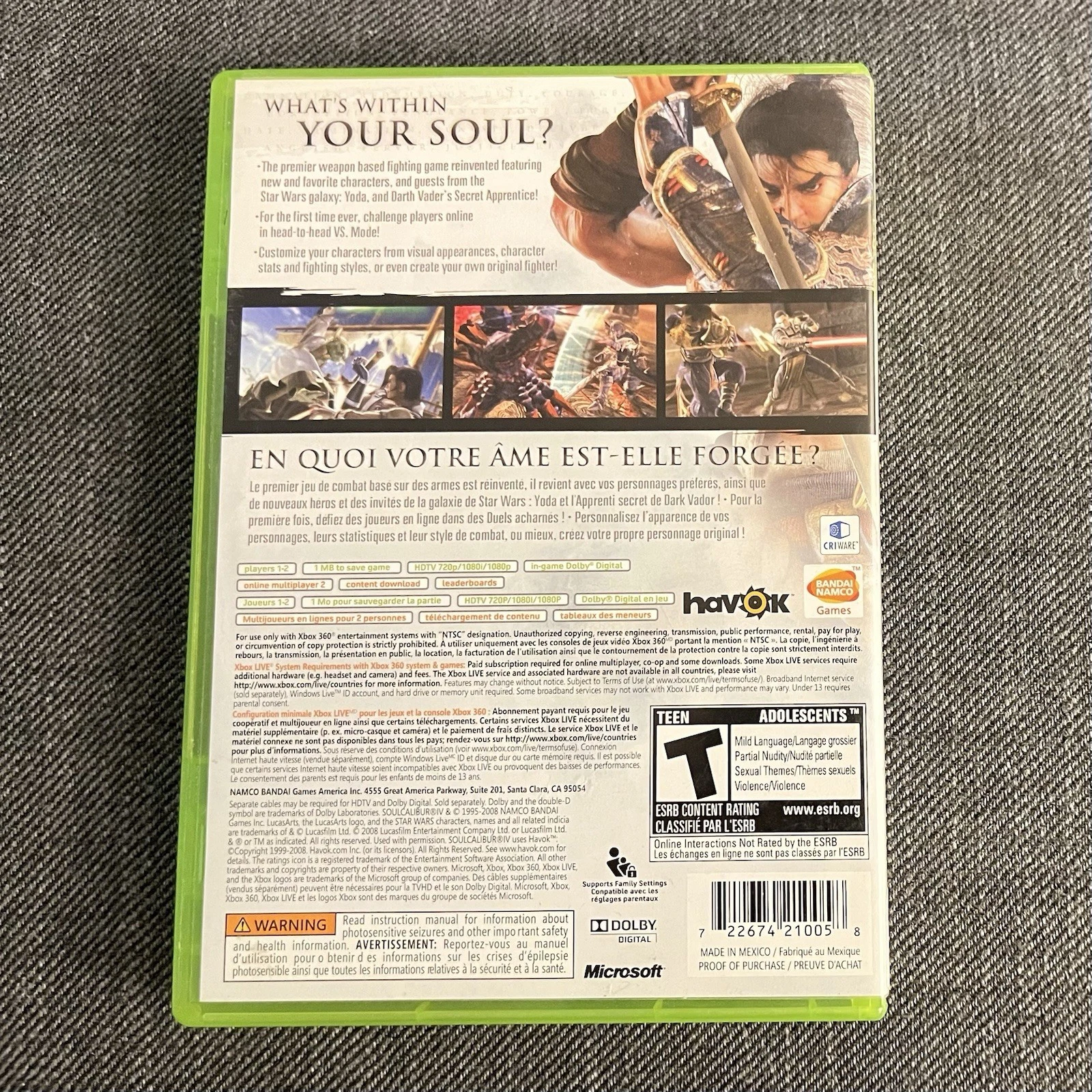 Soul Calibur IV 4 Xbox 360 (2008) CIB - Tested - photo 5