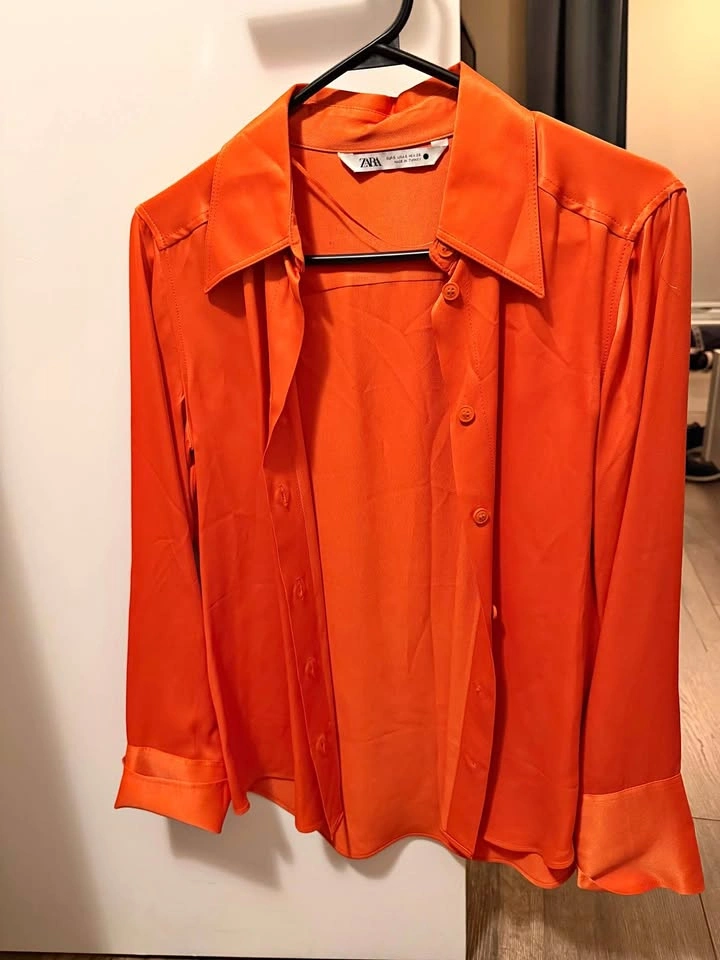 Zara orange blouse