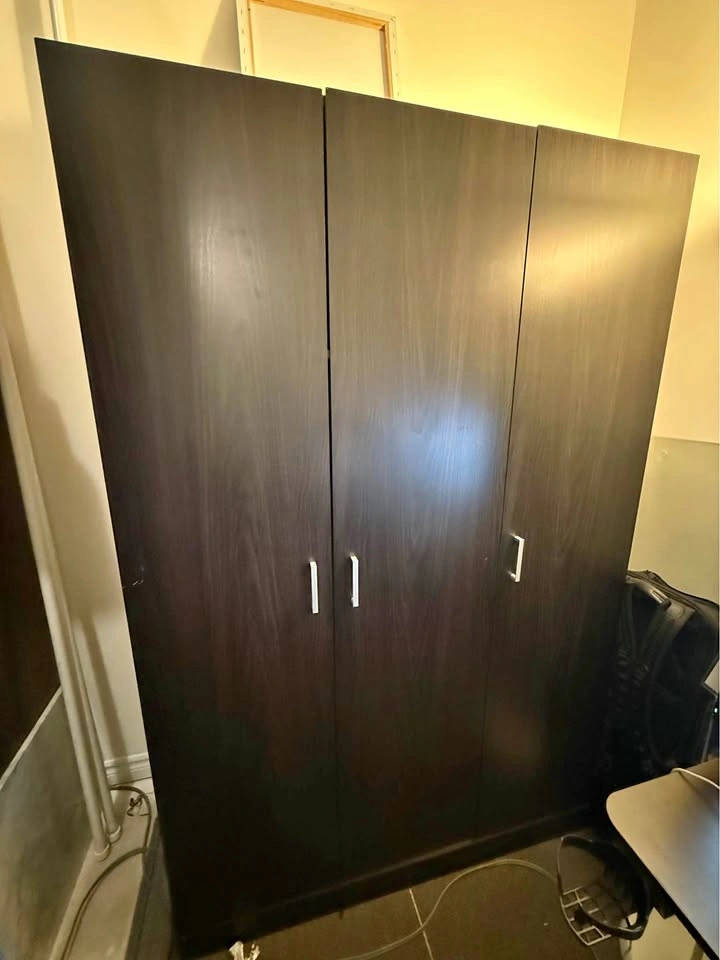 Sauder 3-Door Wardrobe Espresso, Gently Used, Moving Sale