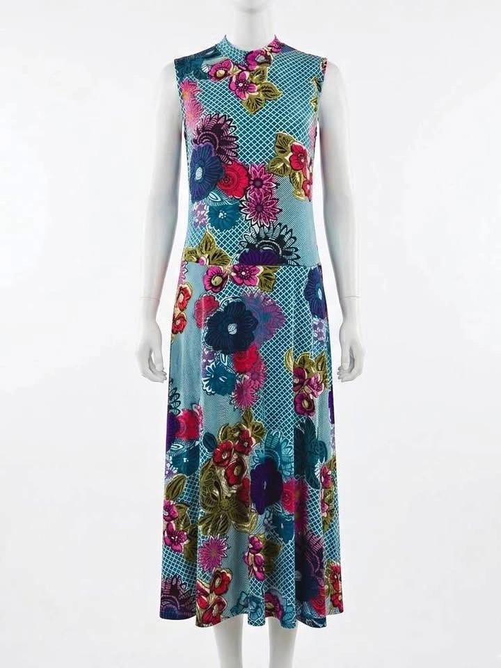Maeve Anthropologie Boho Floral High Neck Midi Dress 2X