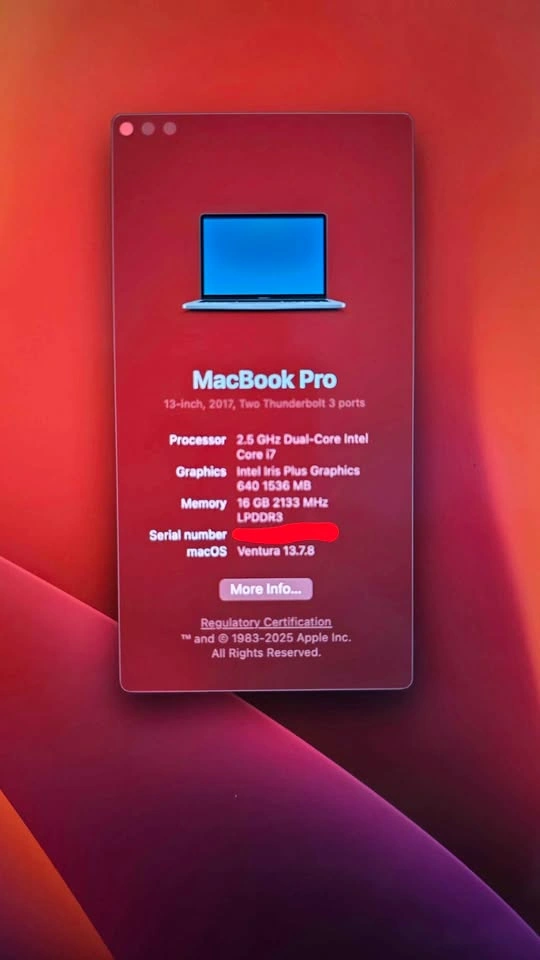 MacBook Pro 13” (2017) – i7, 16GB RAM, 256GB - photo 2