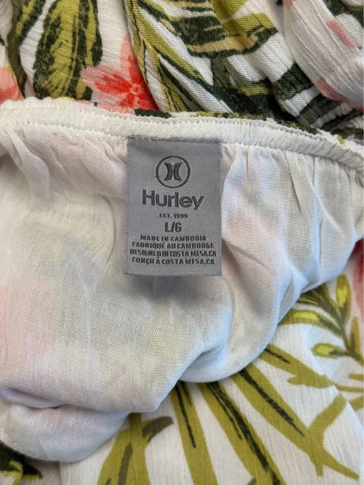 Hurley Tropical Floral Maxi Dress | Pink Hibiscus & Palm | Size - photo 2