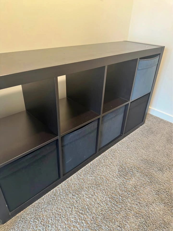 ✨FREE IKEA KALLAX – Dark Brown with Baskets – Pickup Only (Until