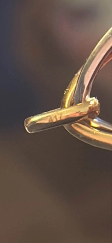10k Gold Oval Pendant – Diamond Cut White & Yellow Gold - photo 3