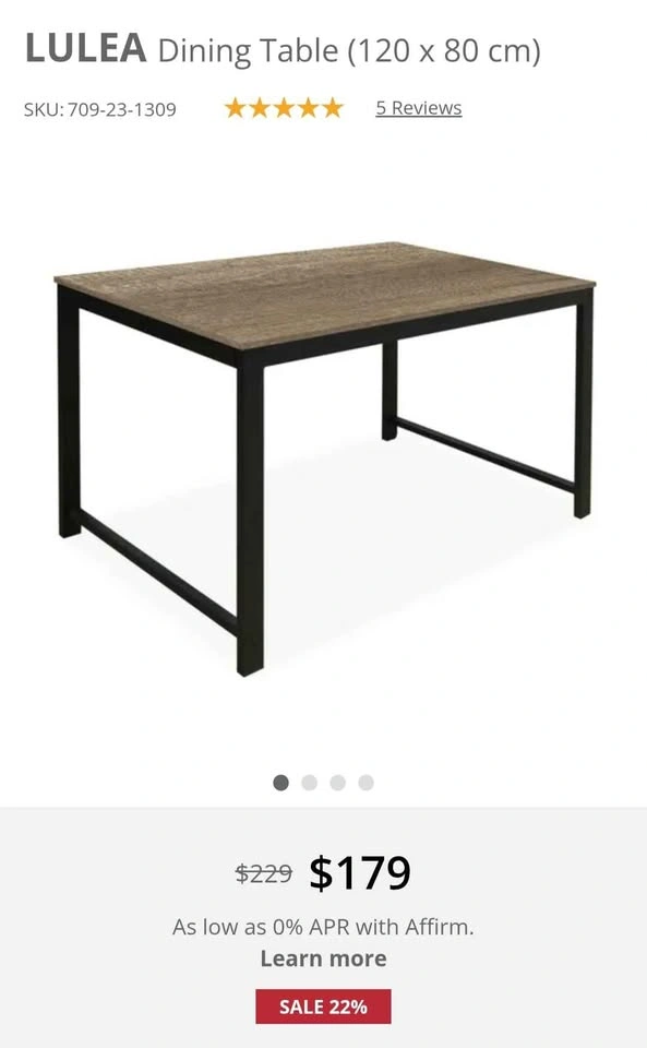 Like new - Oak Grey Lulea Dining Table - photo 2
