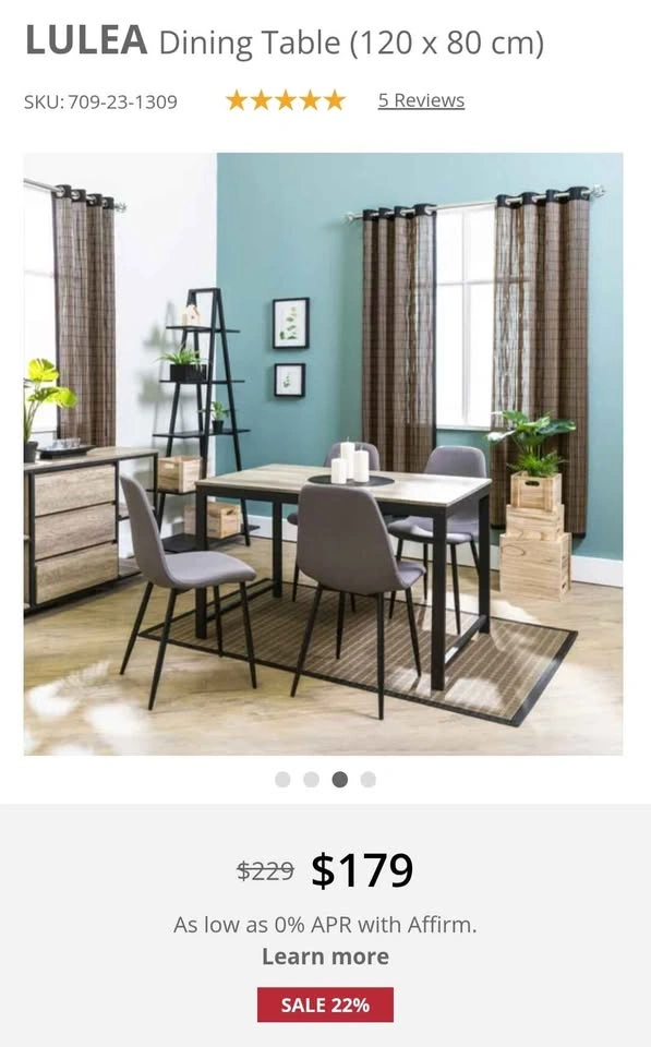 Like new - Oak Grey Lulea Dining Table - photo 4