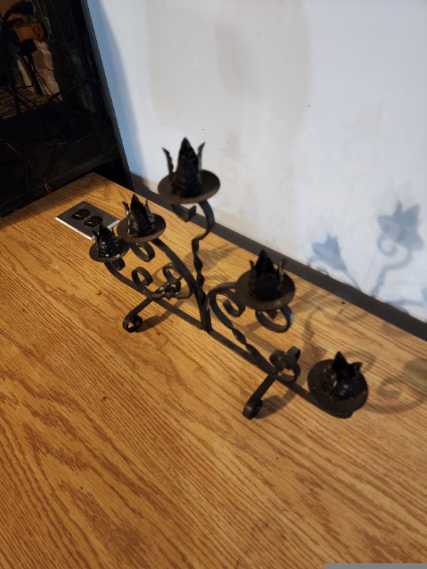 Candle holder 5 metal black 16 x 10'' tall - photo 2