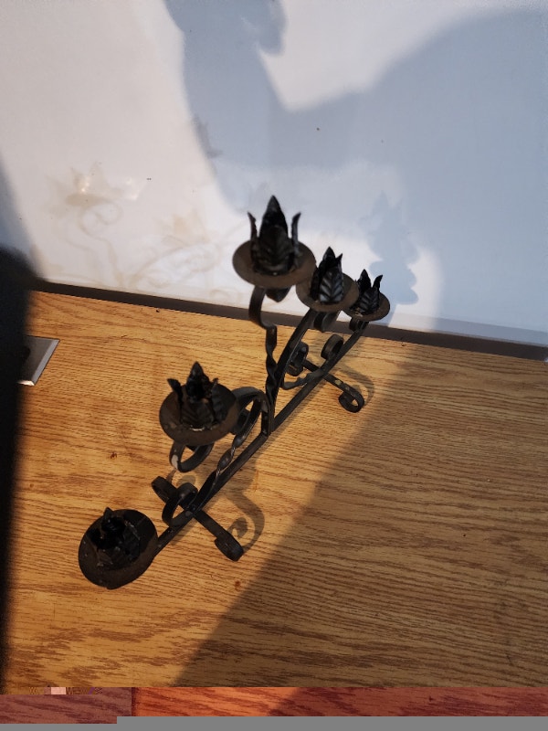 Candle holder 5 metal black 16 x 10'' tall - photo 4