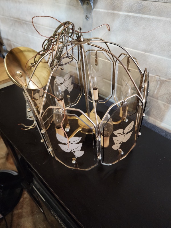 Vintage 5-Bulb Chandelier Light Fixture