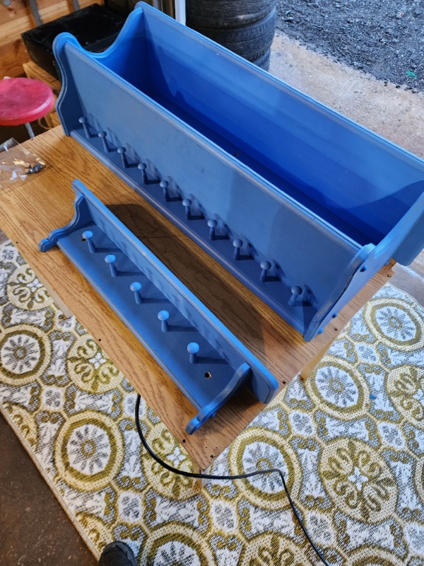 2 Blue Hanging Shelves Coat Hooks Organizer - photo 2