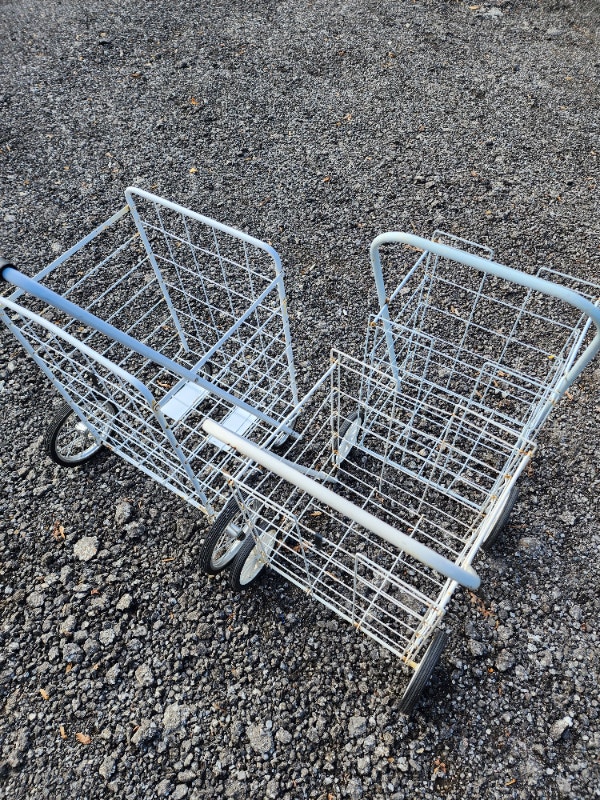 3 Rolling Grocery Carts - Folding 4 Wheel