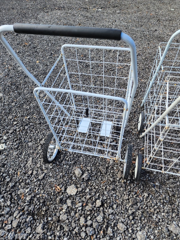 3 Rolling Grocery Carts - Folding 4 Wheel - photo 2