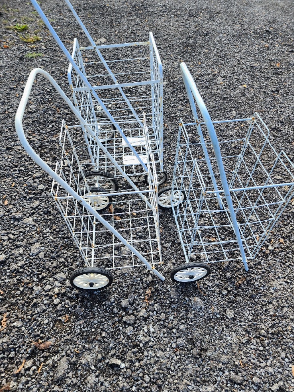 3 Rolling Grocery Carts - Folding 4 Wheel - photo 5