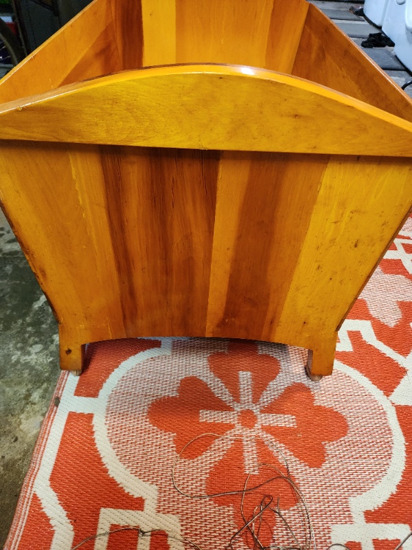 Vintage Wooden Rolling Baby Crib / Carriage / Youth Bed - photo 3