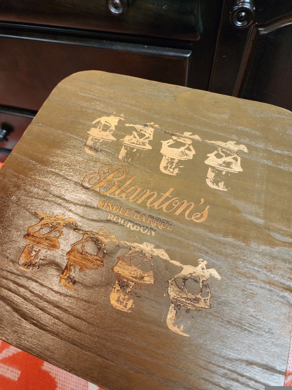 Wood Bar Stool Blantons Single Barrel Bourbon Brown Black - photo 5