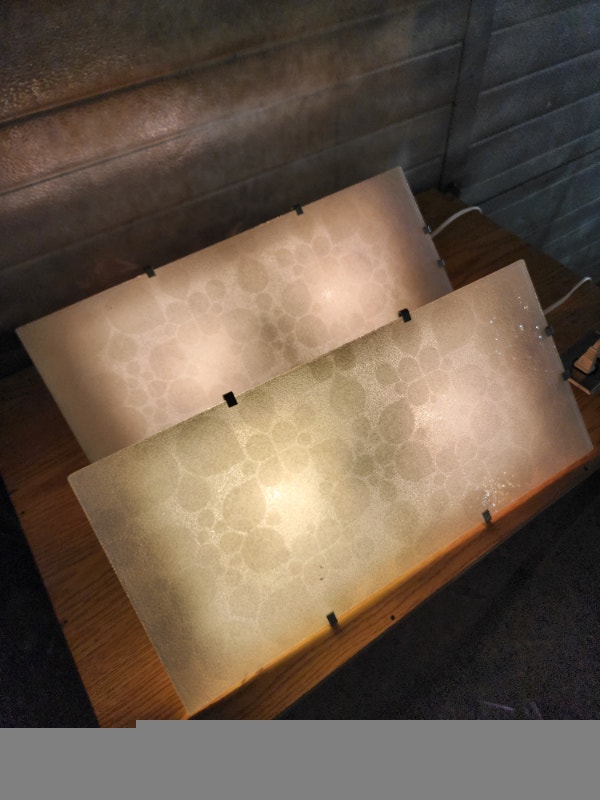 2 Flat Textured Glass Lights w/ 8ft Cord & Switch - photo 2
