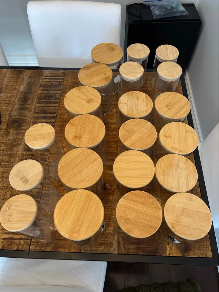 Glass jars w bamboo lids - multiple sizes - photo 2