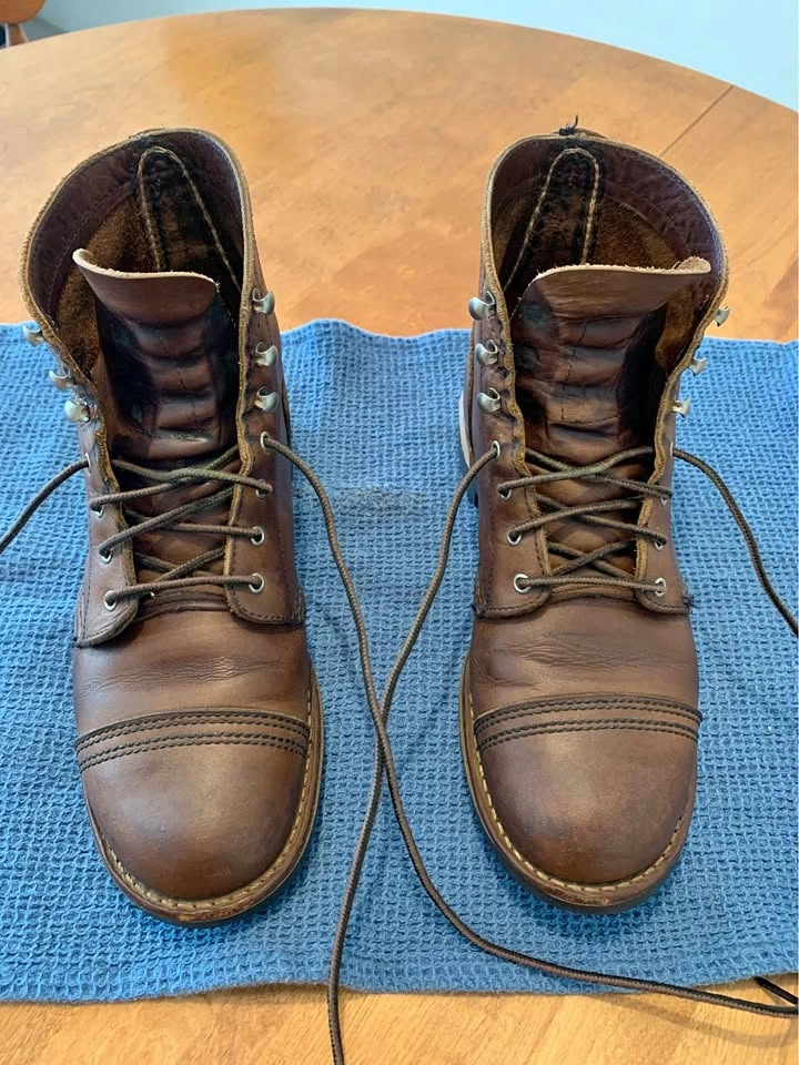 Red Wing Iron Rangers Brown Leather Boots Size 7.5
