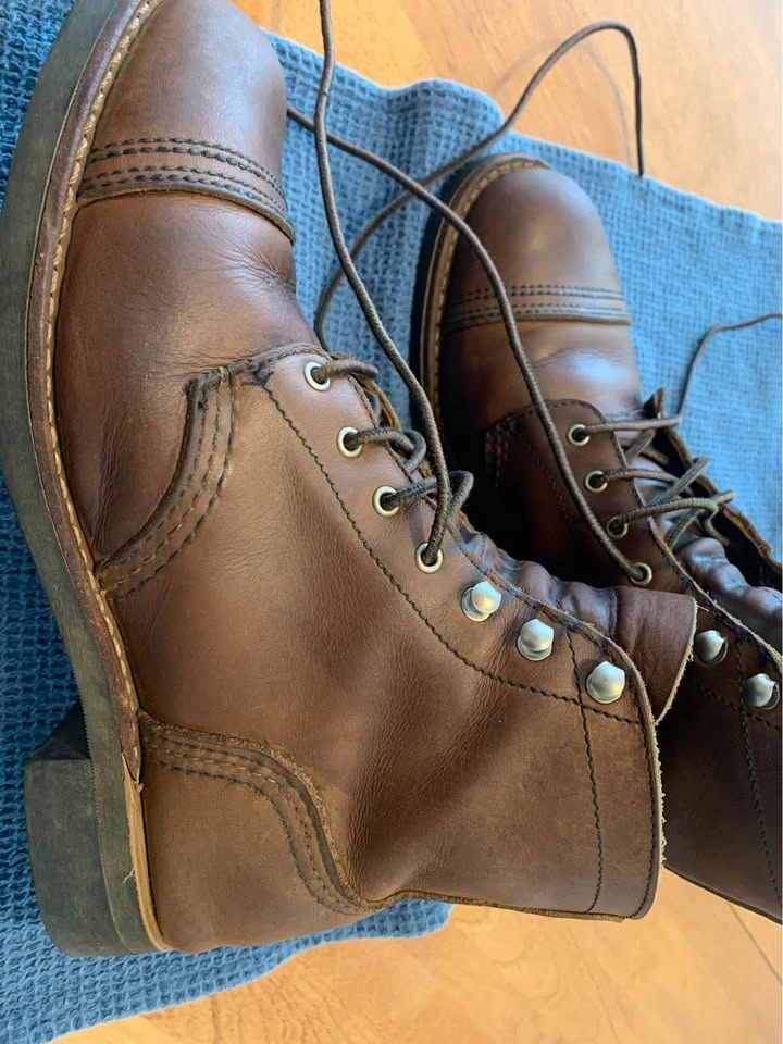 Red Wing Iron Rangers Brown Leather Boots Size 7.5 - photo 2