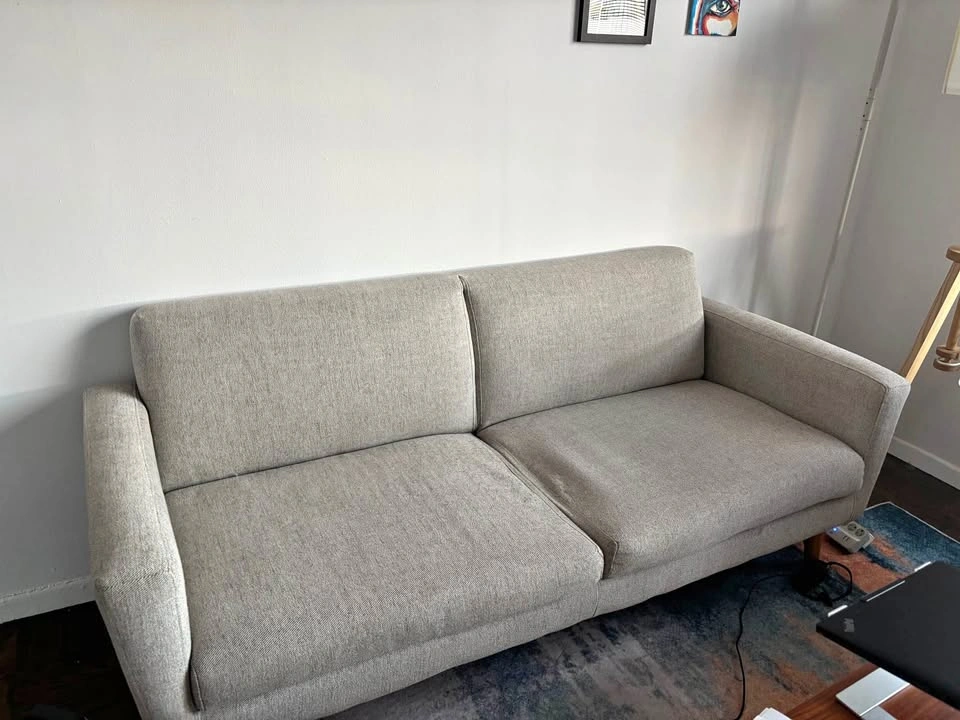 [MOVE OUT SALE] West elm Oliver 72" Sofa, Twill, Dove, Light Wal