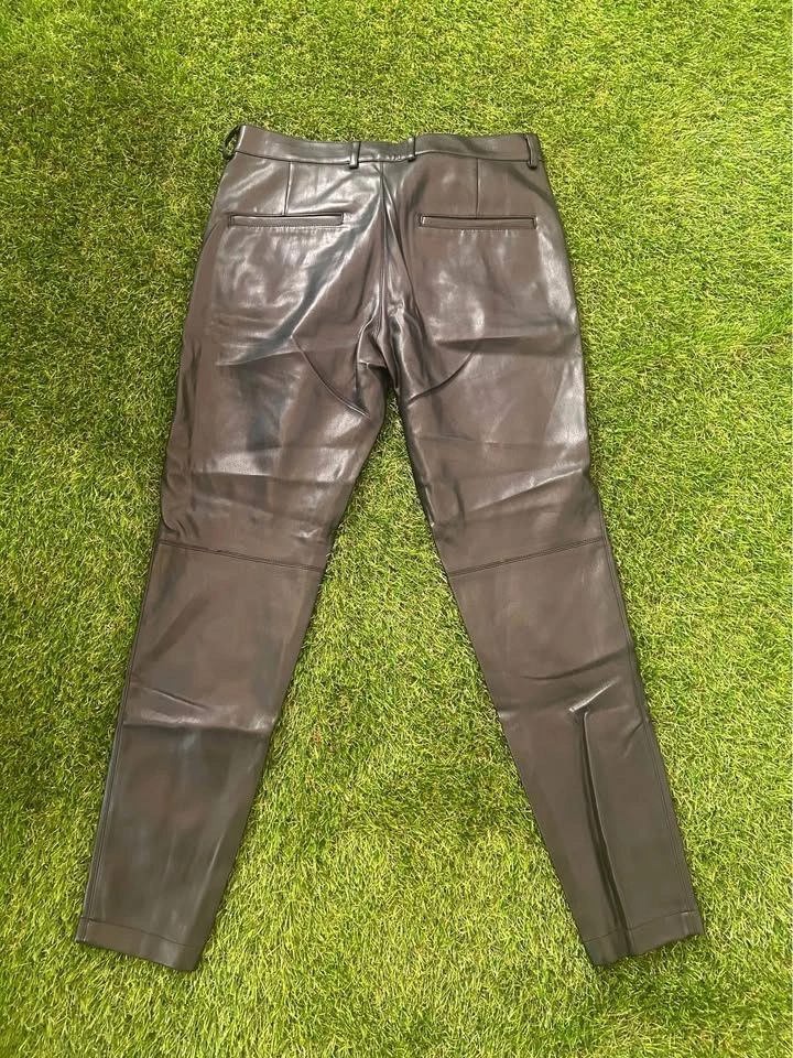 Black Zara Faux Leather Pants - 30/30 - photo 3