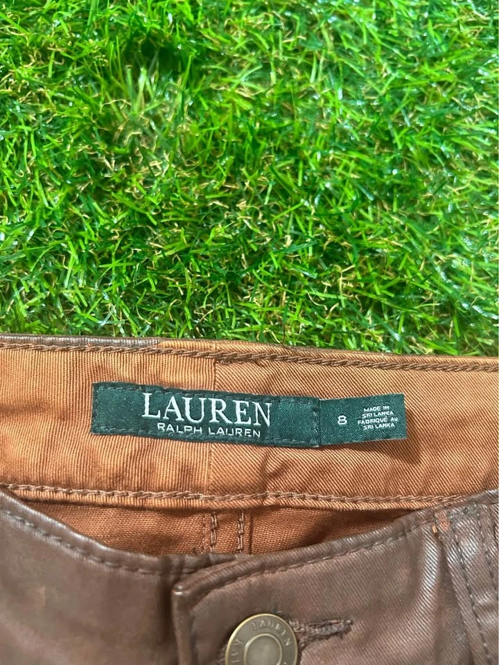 Vintage Brown Ralph Lauren Waxed Jeans - 32x30 - photo 2