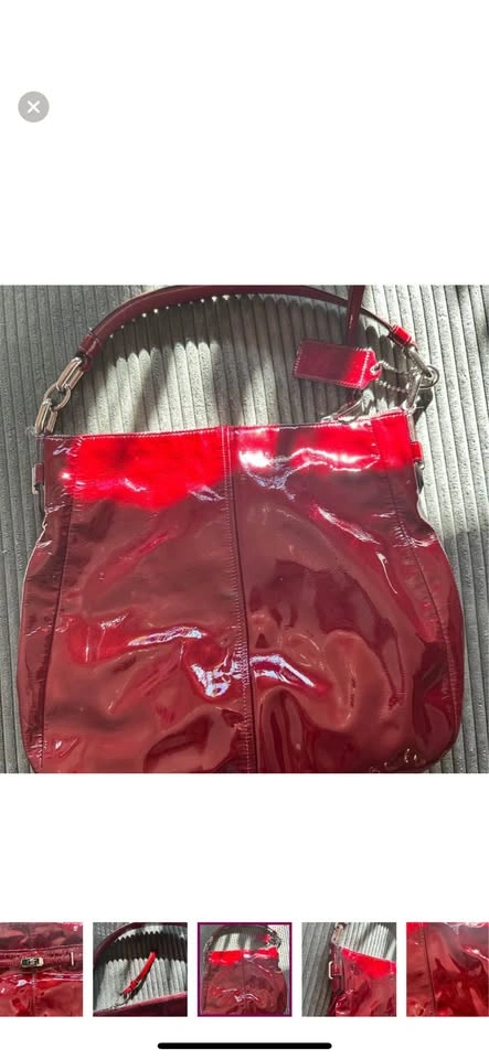 Coach Red Patent Leather Handbag - photo 4