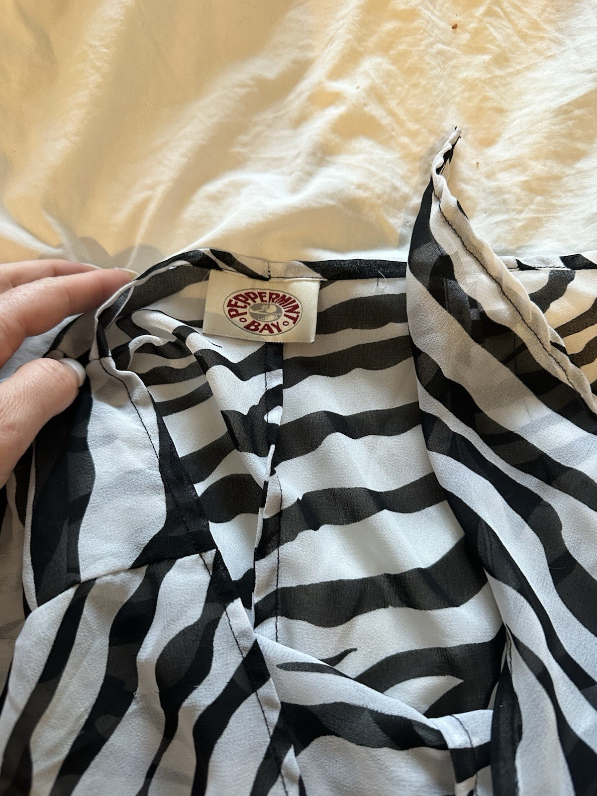 Peppermint Bay zebra sheer beach pants coverup size small - photo 3