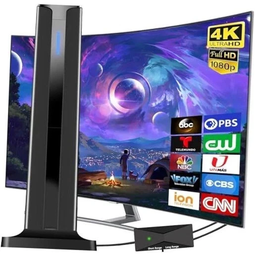 Indoor HD Digital TV Antenna with 3M Stick Base - Black