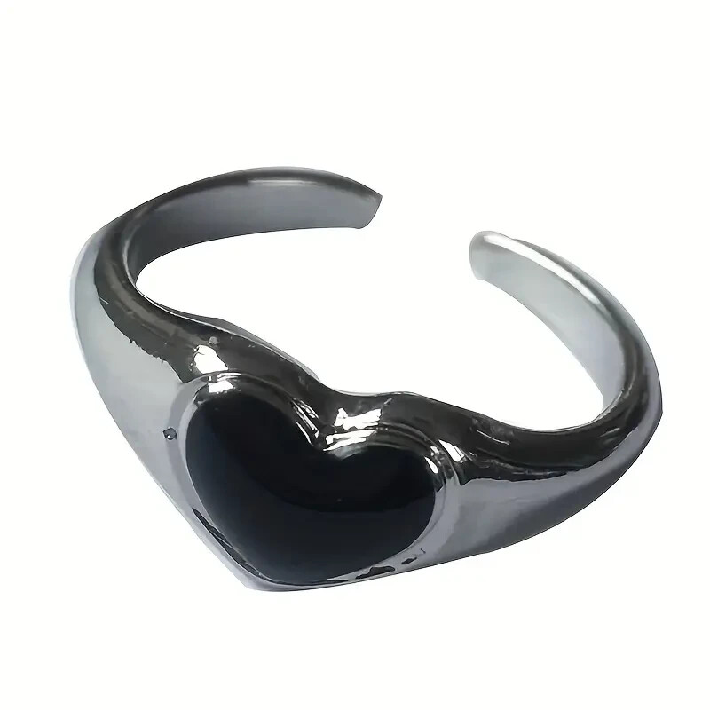 Heart-Shaped Open Ring, Hip Hop Style, Adjustable Love Ring, Wom