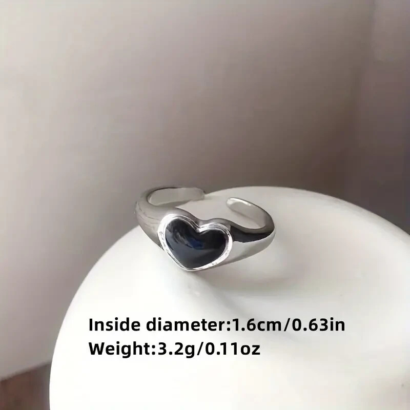 Heart-Shaped Open Ring, Hip Hop Style, Adjustable Love Ring, Wom - photo 2
