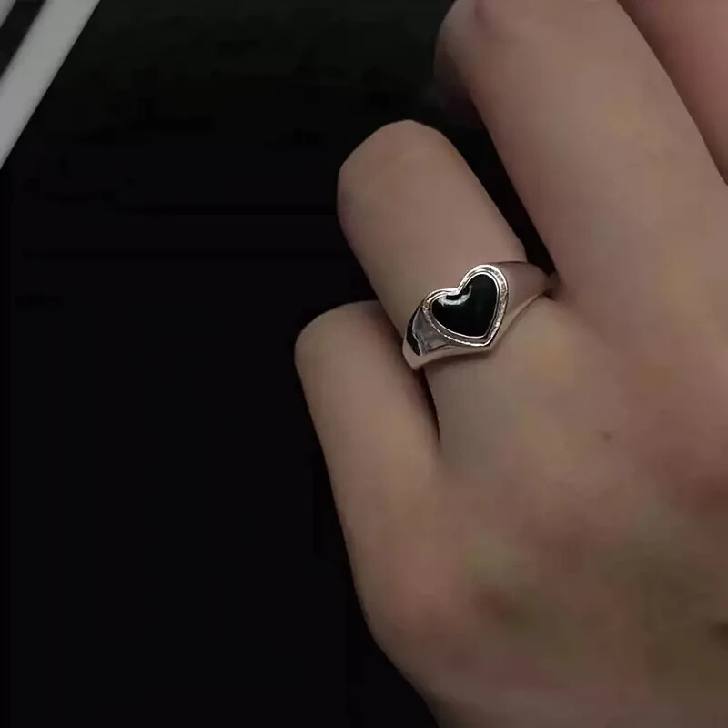 Heart-Shaped Open Ring, Hip Hop Style, Adjustable Love Ring, Wom - photo 3