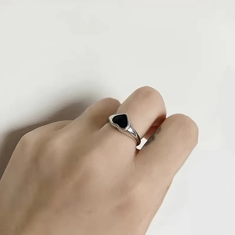 Heart-Shaped Open Ring, Hip Hop Style, Adjustable Love Ring, Wom - photo 4