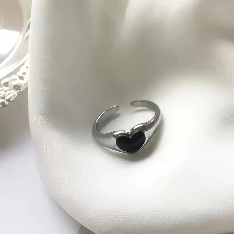 Heart-Shaped Open Ring, Hip Hop Style, Adjustable Love Ring, Wom - photo 5