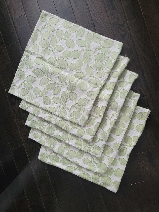 Light Green Floral Throw Pillow Covers (Set of 5)