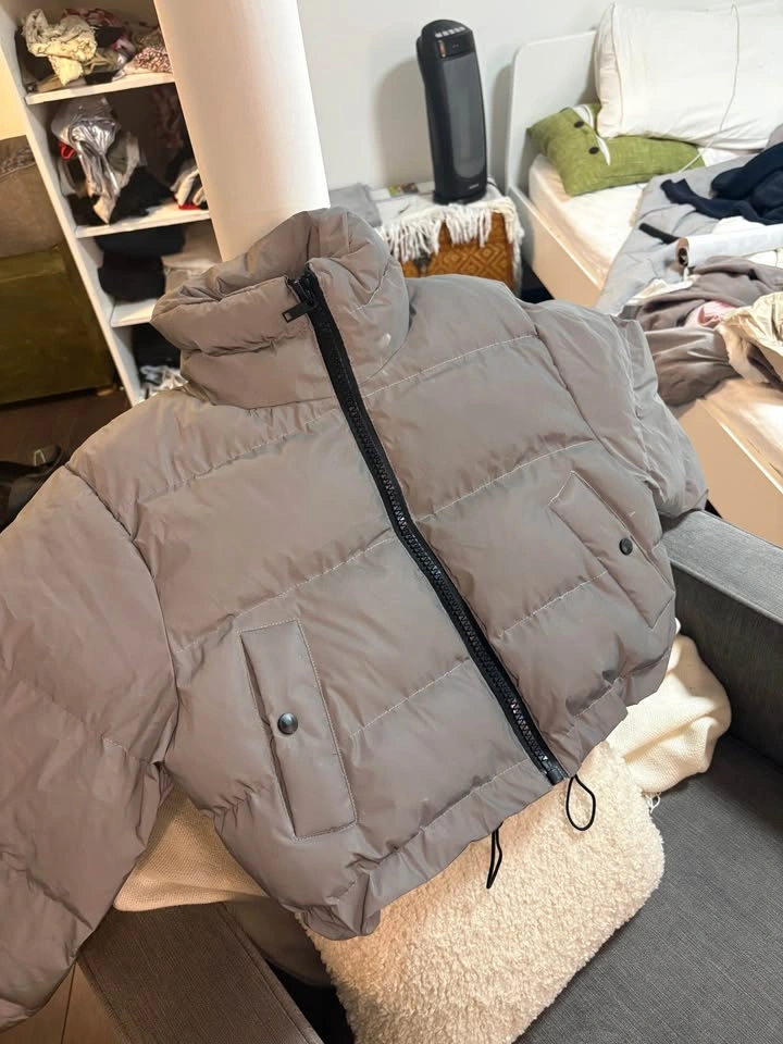 Grey reflective puffer coat - photo 2