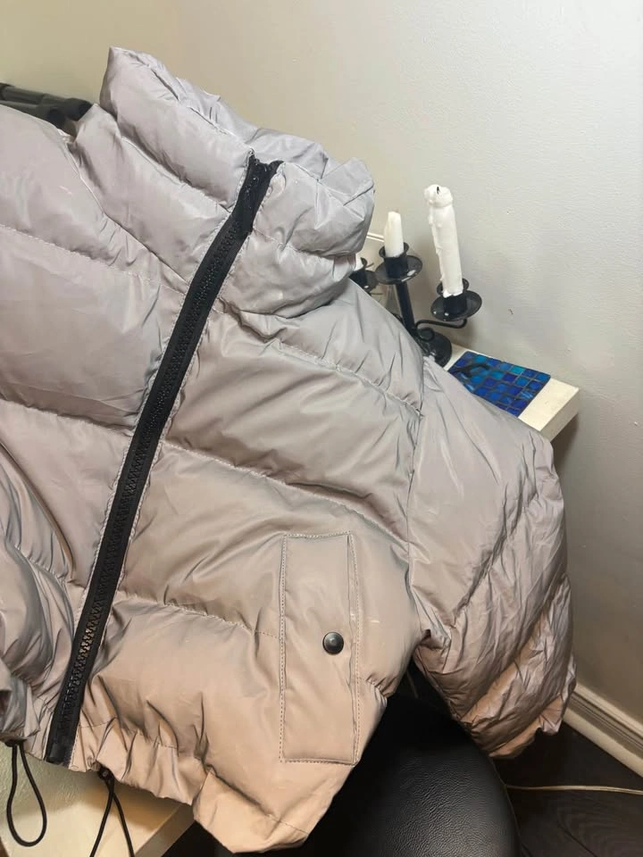 Grey reflective puffer coat - photo 4