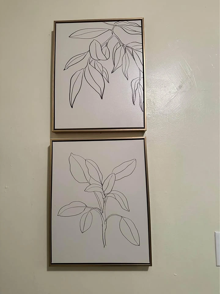 Line Drawing Floral Framed Wall Art - photo 3