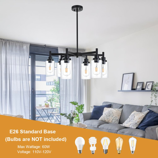 NEW 6 Light Industrial Chandelier - photo 3