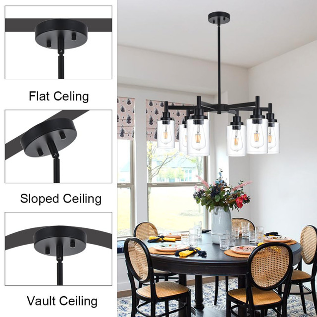 NEW 6 Light Industrial Chandelier - photo 5