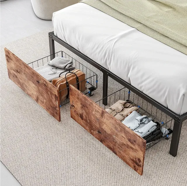 BRAND NEW 14 Inch Full/Double Size Storage Metal Bed Frame image indicator(9)